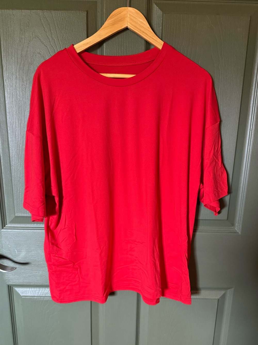 SHEIN Bright Red Short Sleeve Crew Neck Tee